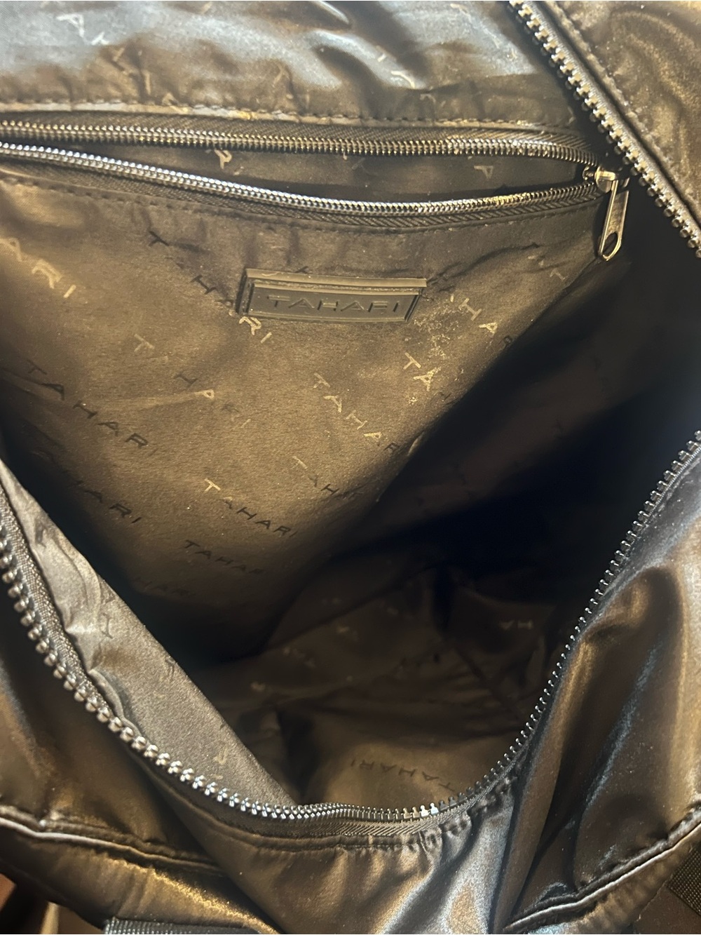 Tahari Black Quilted Tote Bag with Double Straps - Picture 8 of 8